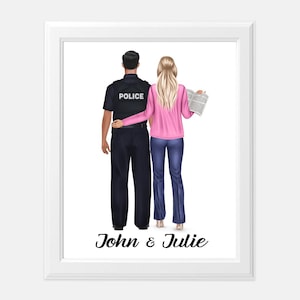 Personalized Teacher Police Officer Gifts Wall Art Gifts Wall Hanging Police Prints Teacher Gift for Her Personalized Couples Print