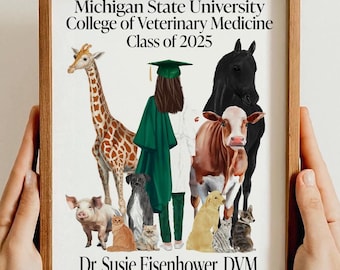 Custom Veterinary Graduation Gift Veterinary Prints Personalized Veterinarian Print Mothers Day Personalized Gift for Her Custom Vet Print