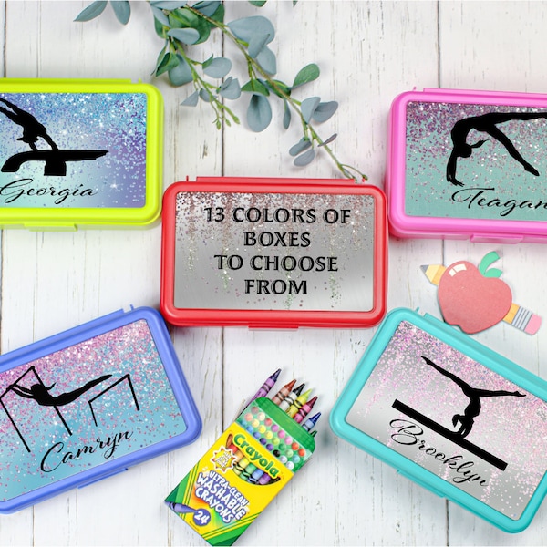 Uneven Bars Gymnastics Personalized Pencil Box Gymnast Personalized School Supplies Back to School Personalized Kids Pencil Box Gymnastics