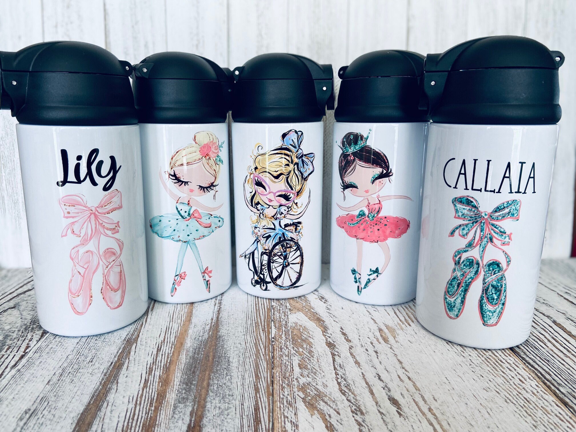 Personalised Custom Made Girl's Water Bottle Design Your Own Bottle Gift 
