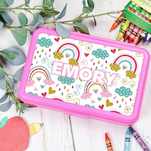Rainbow Personalized Pencil Box | Personalized School Supplies | Kids Personalized Pencil Box | Back to School Supplies | Rainbow Pencil Box