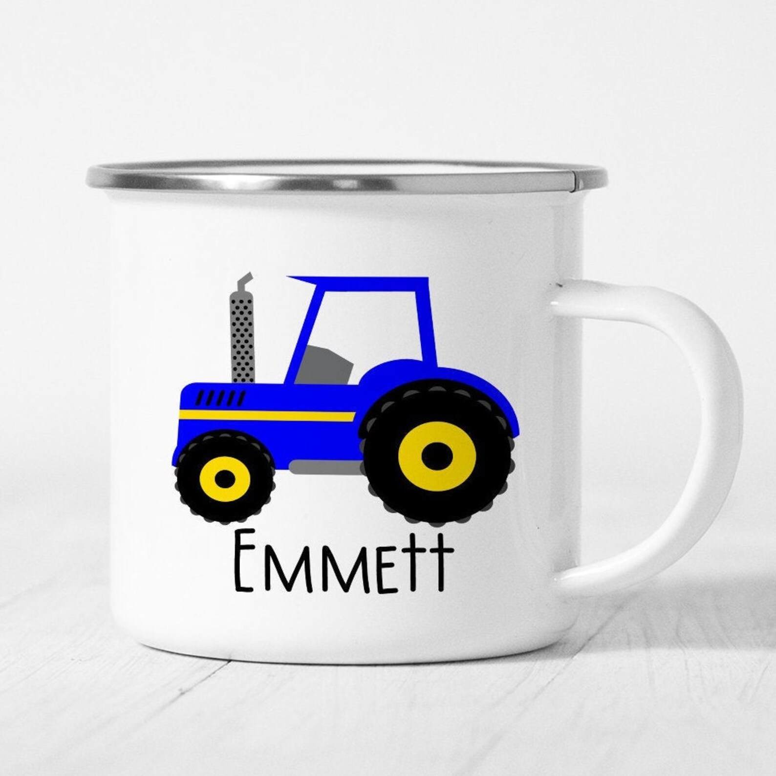Tractor Kids Mug Personalized Gift Personalized Enamel Mug Etsy
