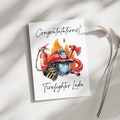 Personalized Firefighter Graduation Card Keepsake Fire Academy Graduation Gift Fireman Handwritten Message Card Congratulations Card