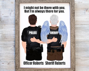 Police Officer Gifts Family Memorial Gift for Him Personalized Memorial Wall Art Custom Police Officer Print Personalized Memorial Print