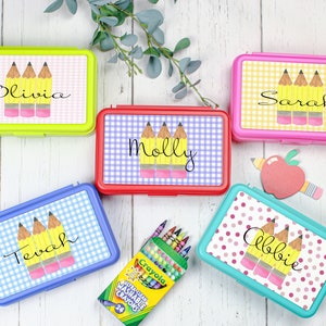 Personalized Pencil Box Kids School Supplies Back to School Personalized Gift Class Storage Homeschool Supply Organizer Custom Crayon Box
