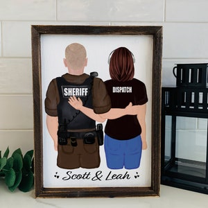 Polizist Geschenke Wand Kunst Dispatcher Geschenke Polizei Freund Geschenk für Ihn Paare Druck Polizei Frau Personalisierte Geschenke für Sie 911