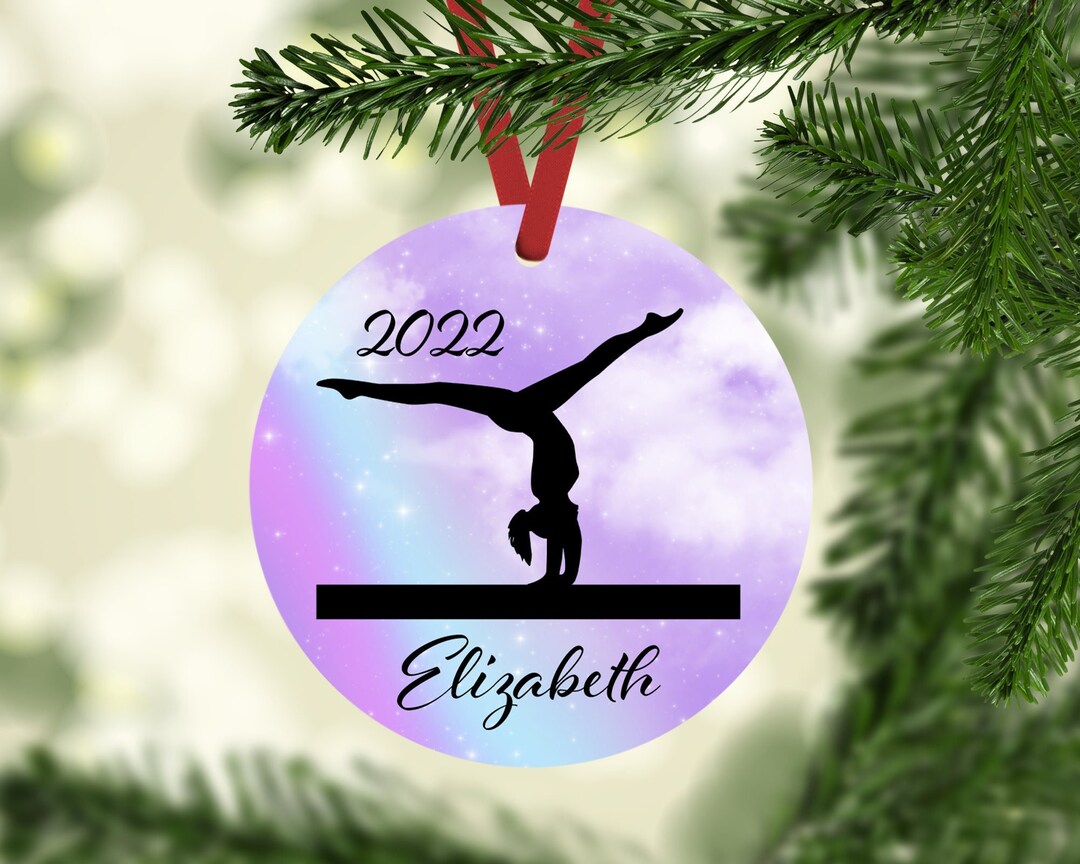 Gymnast Christmas Ornaments Personalized Gymnastics Ornament Etsy