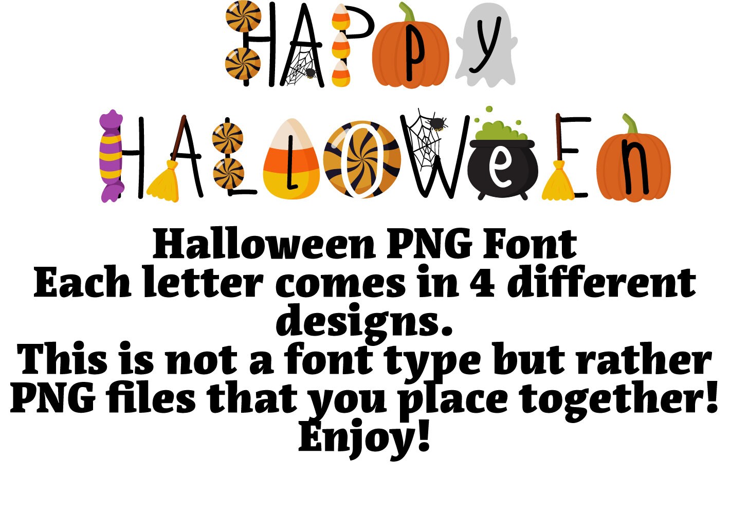 Halloween Alphabet PNG Halloween Letters PNG PNG Halloween | Etsy