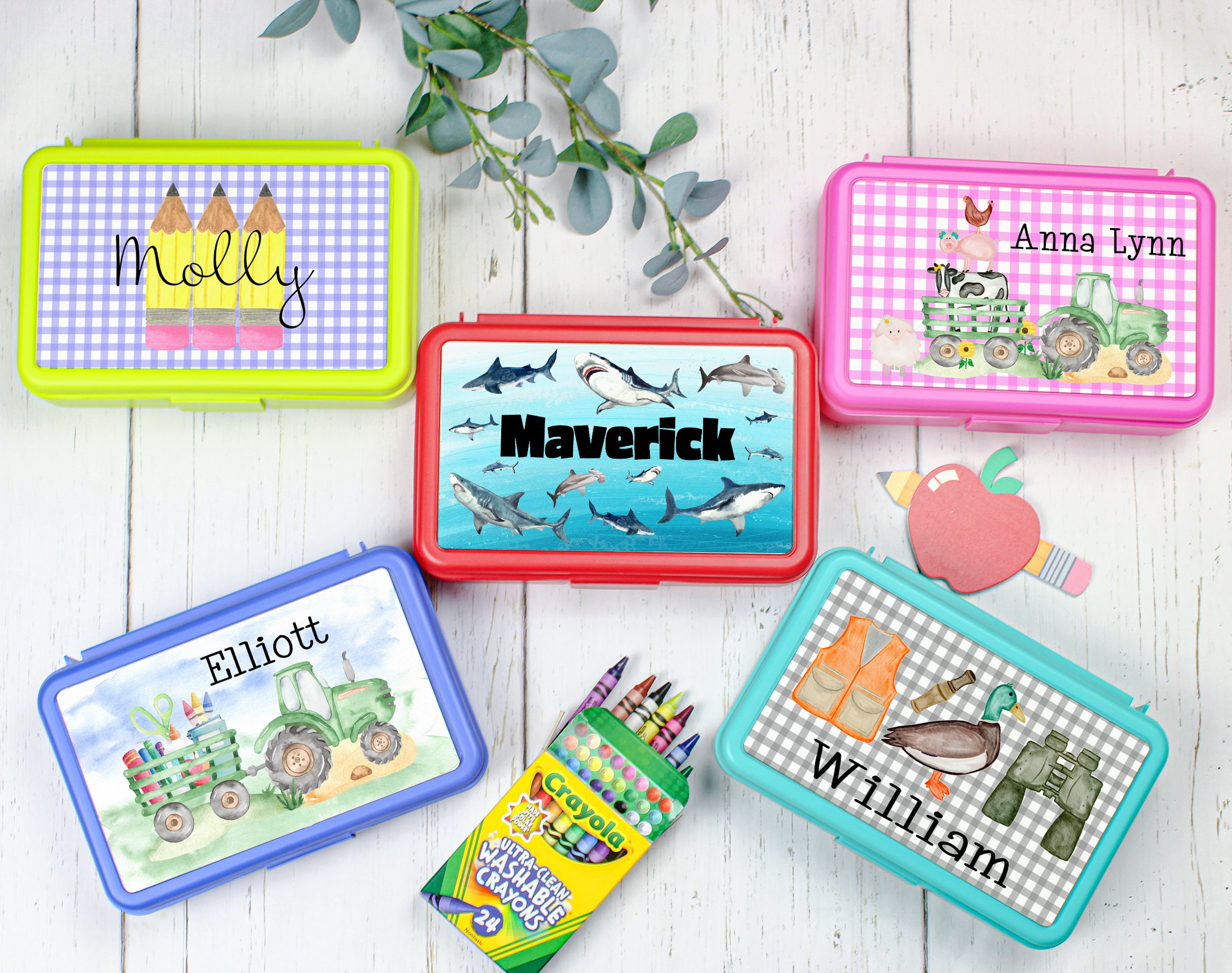 Personalized School Supplies Farm Pencil Box Farm Animal Kids Personalized Pencil Box Farm Back to School Supplies