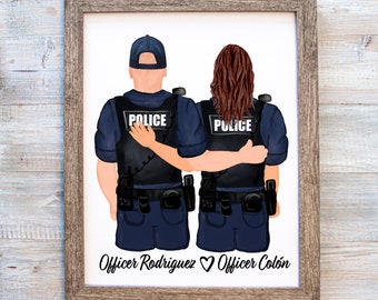 Custom Police Officer Gifts Boyfriend Gift for Him Personalized Couples Print Police Wife Personalized Gifts for Her Girlfriend Gift