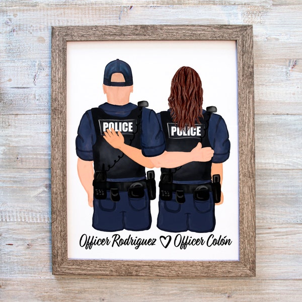 Custom Police Officer Gifts Boyfriend Gift for Him Personalized Couples Print Police Wife Personalized Gifts for Her Girlfriend Gift