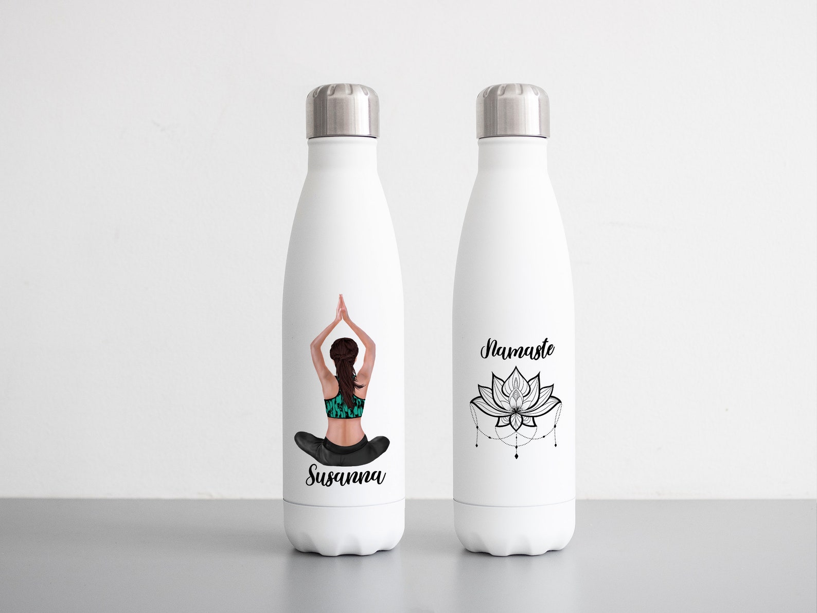 Yoga-Themed Water Bottle - Personalized Gift for Yoga Teacher