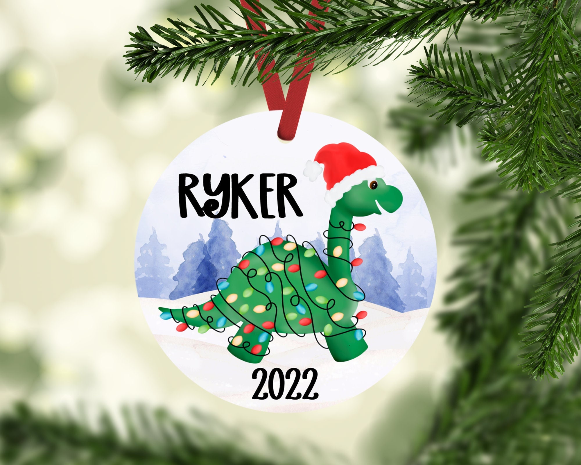 Personalized Dinosaur Christmas Ornaments | Dinosaur Ornament