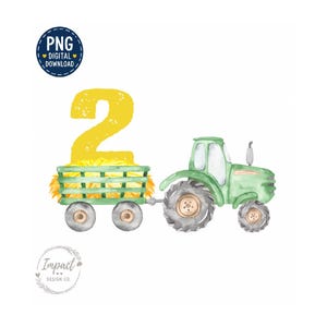 Farm Birthday Tractor PNG Kids Farm Tractor PNG Kids Tractor PNG Green Tractor Watercolor Shirt png Digital Download