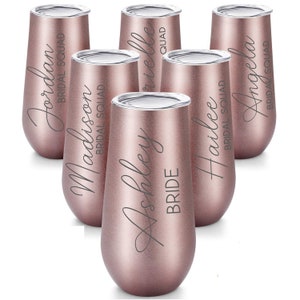 6oz Bridal PARTY CHAMPAGNE Tumblers