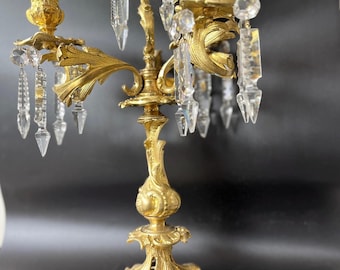 Candelabros de bronce dorado ornamentados de lujo rococó, Art Nouveau, candelabros decorativos de mesa barrocos, ideas de regalo, decoración del hogar con mucho estilo.
