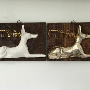 Egyptian God Anubis and hieroglyphic name, Ancient Egypt Art, Egypt Mythology Enthusiasts, Wall Art, Home decor, Gift idea