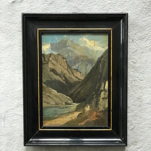 Theodor KÖPPEN, Viagem nas Montanhas datada de 1900, Pintura a Óleo Antiga, Obra de Arte do Século XVIII, Antigos Mestres, Raro de encontrar, Obra de Arte Única