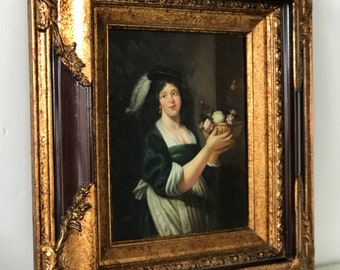 女性の肖像画 油彩 金色フレーム Amazon.co.jp: overstockArt モナリサとバージョンゴールド