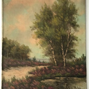 Original Dutch Landscape Oil Painting by H.V. Dijk without Frame, Wall Art Oil Painting, Old Masters, Timeless art, Vintage Gift