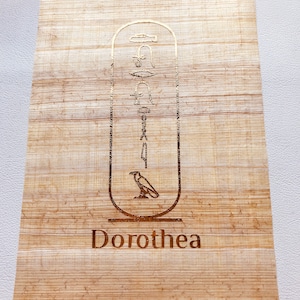 Your name in hieroglyphics, genuine Egyptian papyrus/gold, without frame, personalized decoration for fans of Ancient Egypt  - custom made