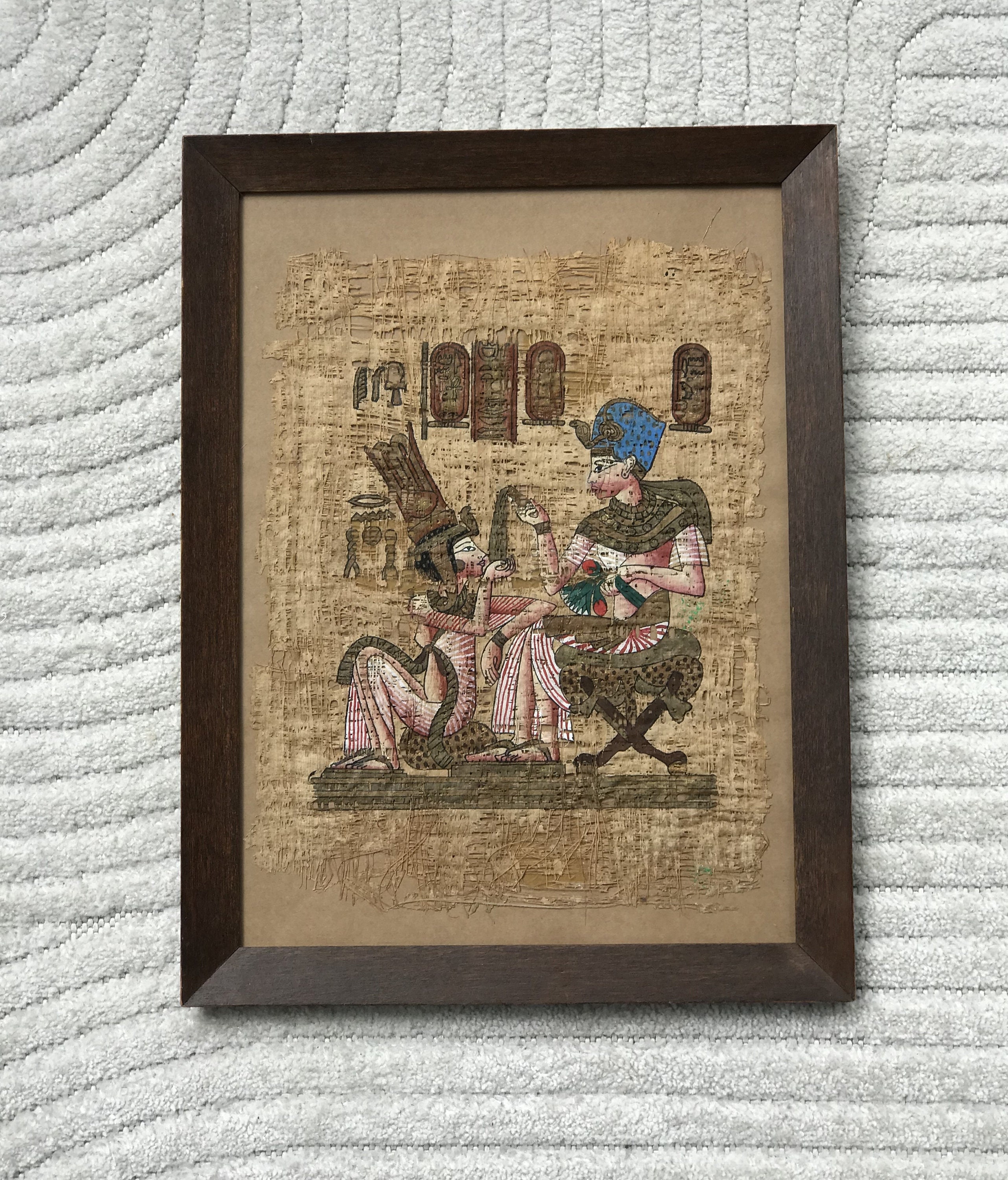 希少 エジプト パピルス画 【ツタンカーメンとその妻】 【公式通販】