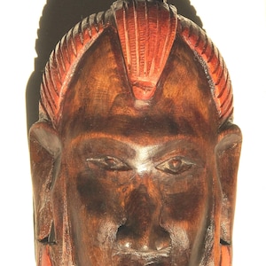 Vintage African Figure, Wooden Sculpture, African wall Decor, African Interior Decor, Hand Carved Wood,  Birthday Gift Idea, Rustic Wall Art