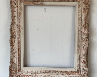 Ornate Antique Montparnasse Frame, French Sculpted Painted