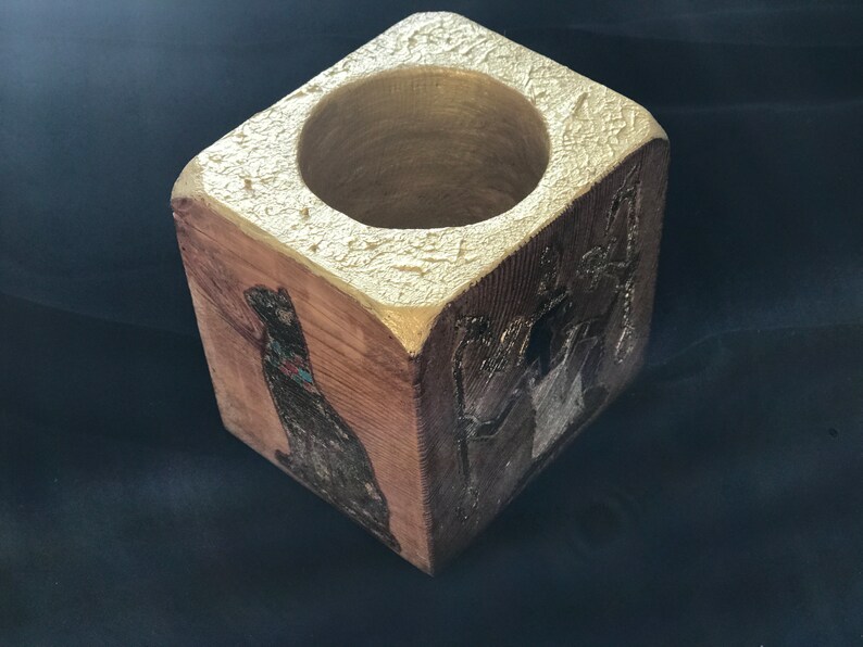 Decorative Wood Art, Pens Holder, Ancient Egypt Art, History