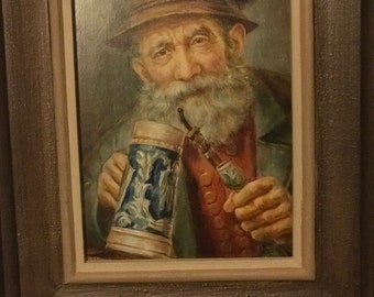 アルベルト・ワーグナー、19世紀ドイツの画家、年配の男性の肖像画