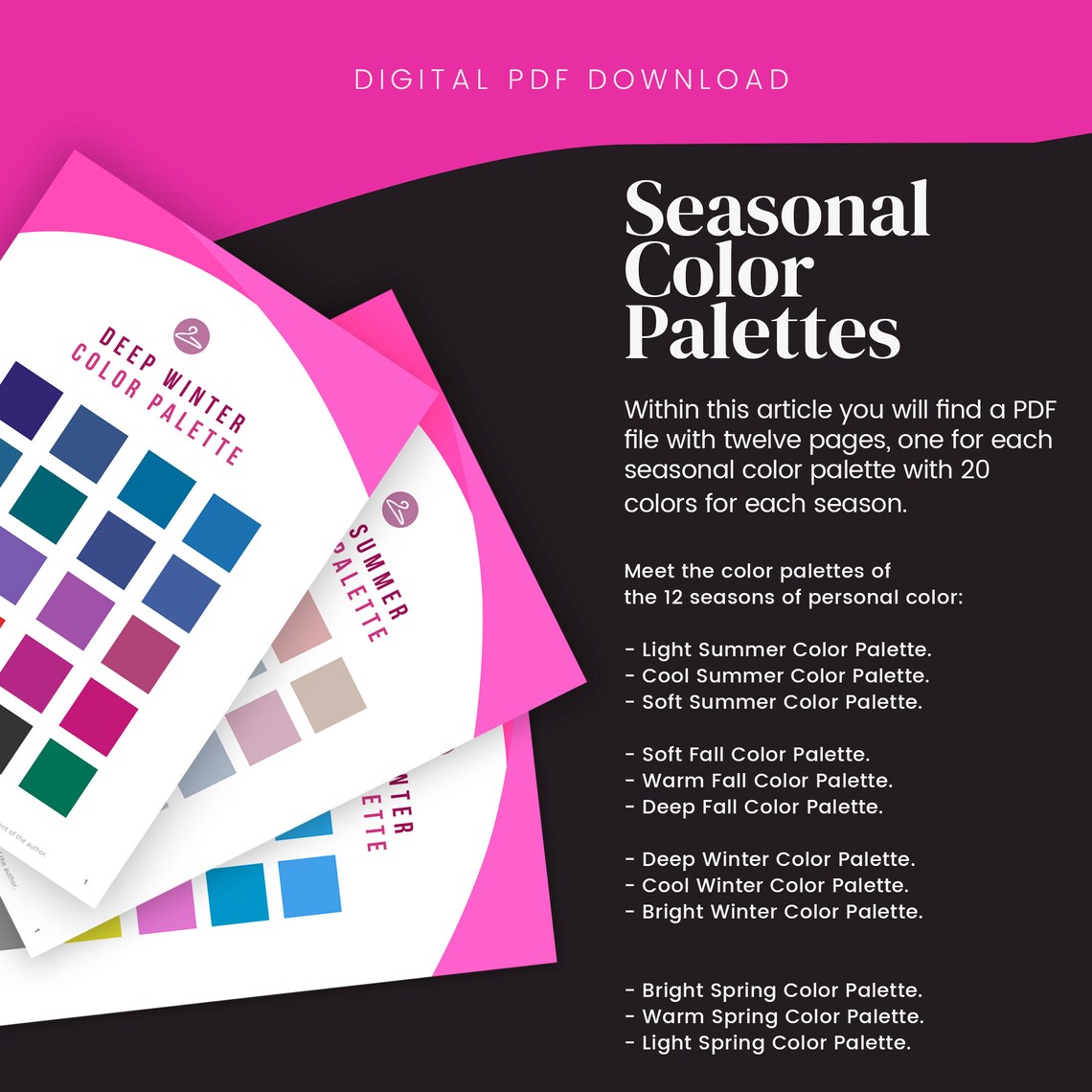 Basic KIT Pack Virtual Seasonal Color Analysis Test With Canva Etsy
