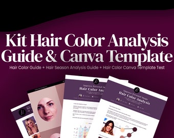 Kit Hair Color Analysis Guide and Canva Template Hair Color / Hair Color season / Hair Color Seasonal Analysis