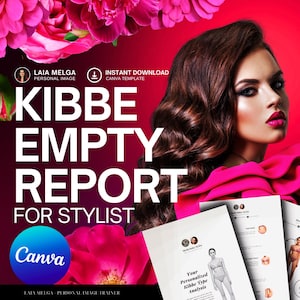 Kibbe Analysis Canva Editable Template for Stylist (Empty), Editable tool for stylist, Style Gift, Stylist Gift, Fashion Students