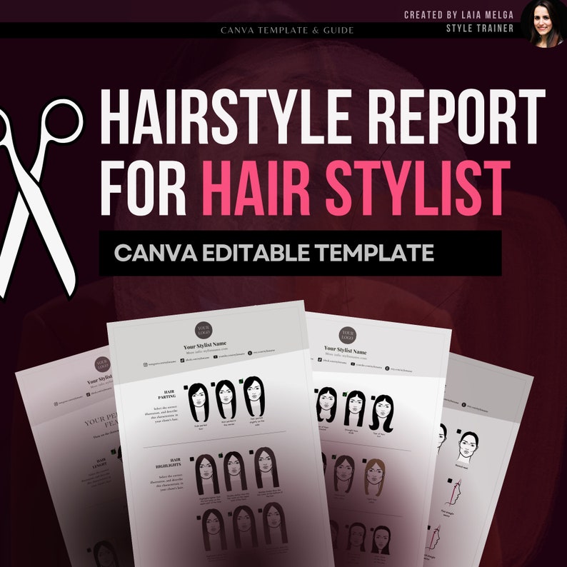 Canva Hair Style Analysis Template for Hairdressers and Stylists