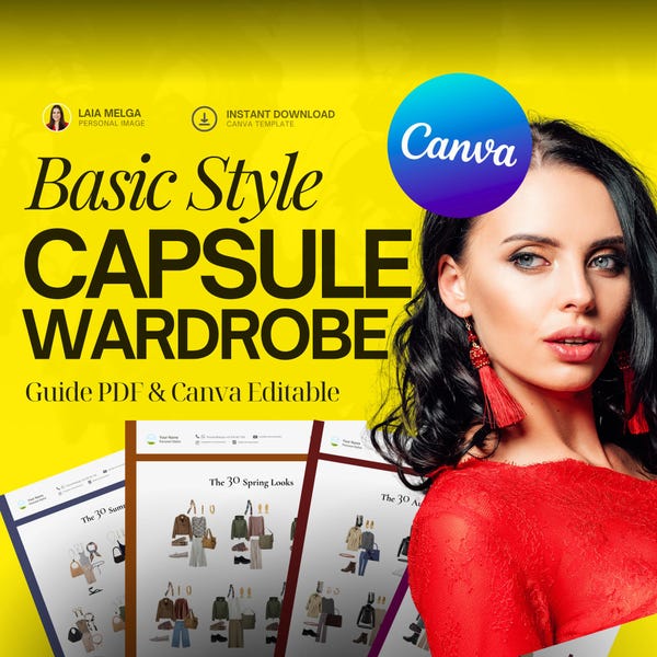 Basic Style Capsule Wardrobe Guide PDF & Canva Editable / Fashion Guide / Template For Stylist