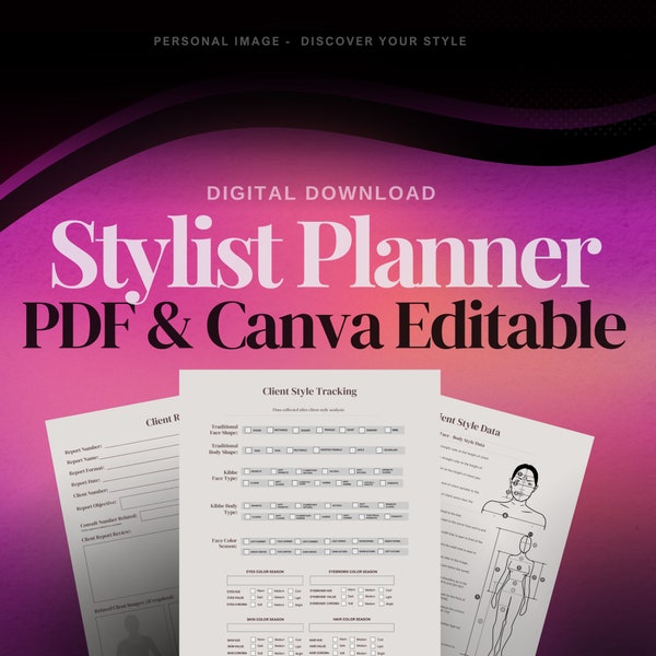 Stylist Planner Canva Editable and Printable / Template for Stylist / Personal Shopper Template / Stylist Tools