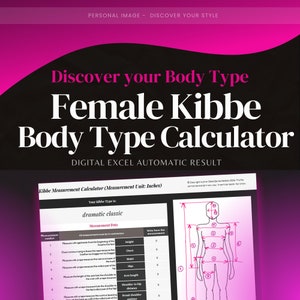 Female Kibbe Body Type Calculator Measurements  Excel / Kibbe Body Test / 13 Kibbe Body Type / Kibbe Calculator
