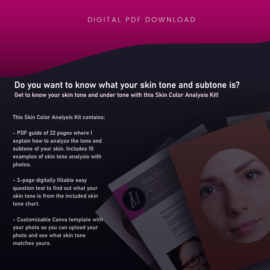 Kit Skin Tone Analysis Skin Color Analysis Test Tone Subtone Undertone Canva Template Kit Skin Tone Analysis Skin Color Analysis Test Tone Subtone Undertone Canva Template