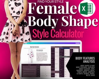 Female Body Style Shape Calculator / Style Tool / Stylist Tool / Hourglass, Inverted Triangle, Pear, Oval, Apple, Rectangle