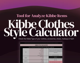 Kibbe Clothing Excel Calculator to analyse the style of clothing and accessories, Stylist Gift, Style Gift, Fashion Student Gift