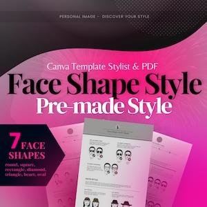 Face Shape Style Guide Canva editable for Stylist Report  / Virtual Stylist  / Fashion Consultant / Tools for Stylist / Template for Stylist