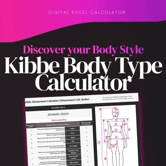 Kibbe Body Type Calculator Measurements Excel Feminine / Kibbe Body Test /  13 Kibbe Body Type / Kibbe Calculator -  Canada