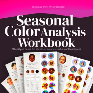 Seasonal Color Analysis Workbook with 60 exercises / 12 Color Season Workbook / Color Analysis books