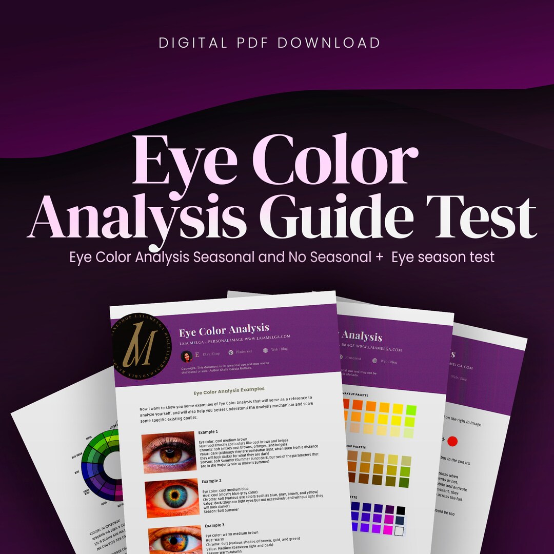 Seasonal Eye Color Analysis Guide PDF / Eye Seasonal Pattern / Eye Color Analysis Makeup Etsy