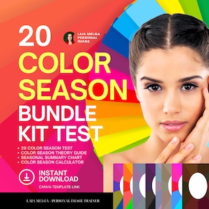 20 Color Season Analysis Test Bundle: Test Template, Color Searon Guide & Color Palette (Digital Download)