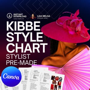 Kibbe Style Premade Chart Canva Editable Template por Stylist / 13 Body Types Canva Editable Template Stylist / Templates for Stylist