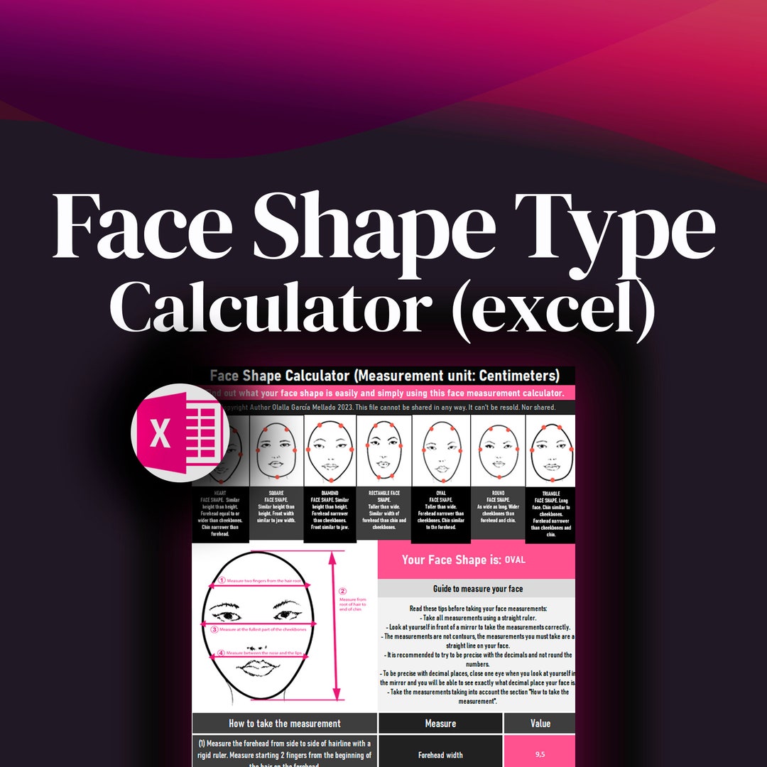 Face shape calculator face shape analysis face shape type etsy
