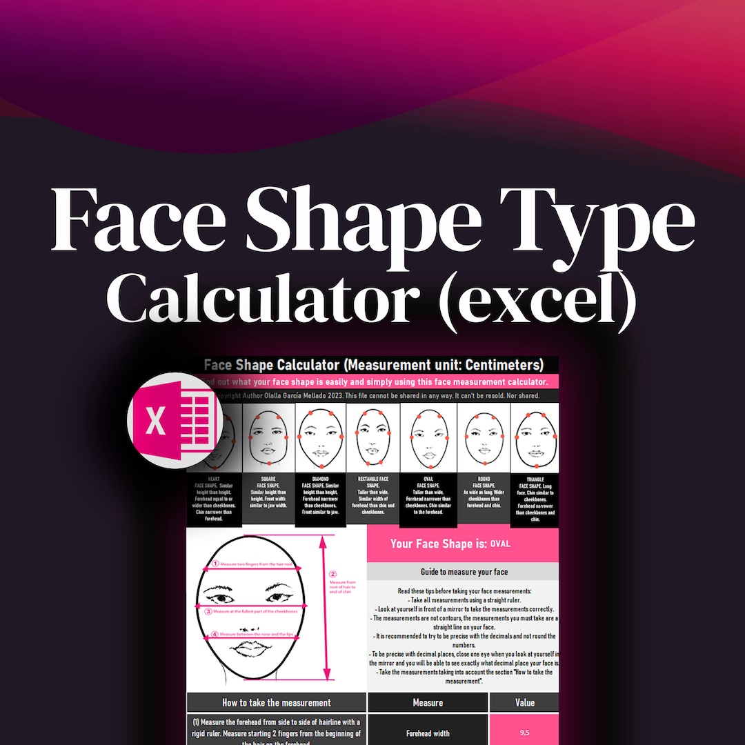Face Shape Calculator / Face Shape Analysis / Face Shape Type Etsy