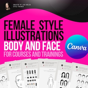 Body and Face Shape Style Illustrations for Courses, Trainings and Materials Canva Template / Tools For Stylist