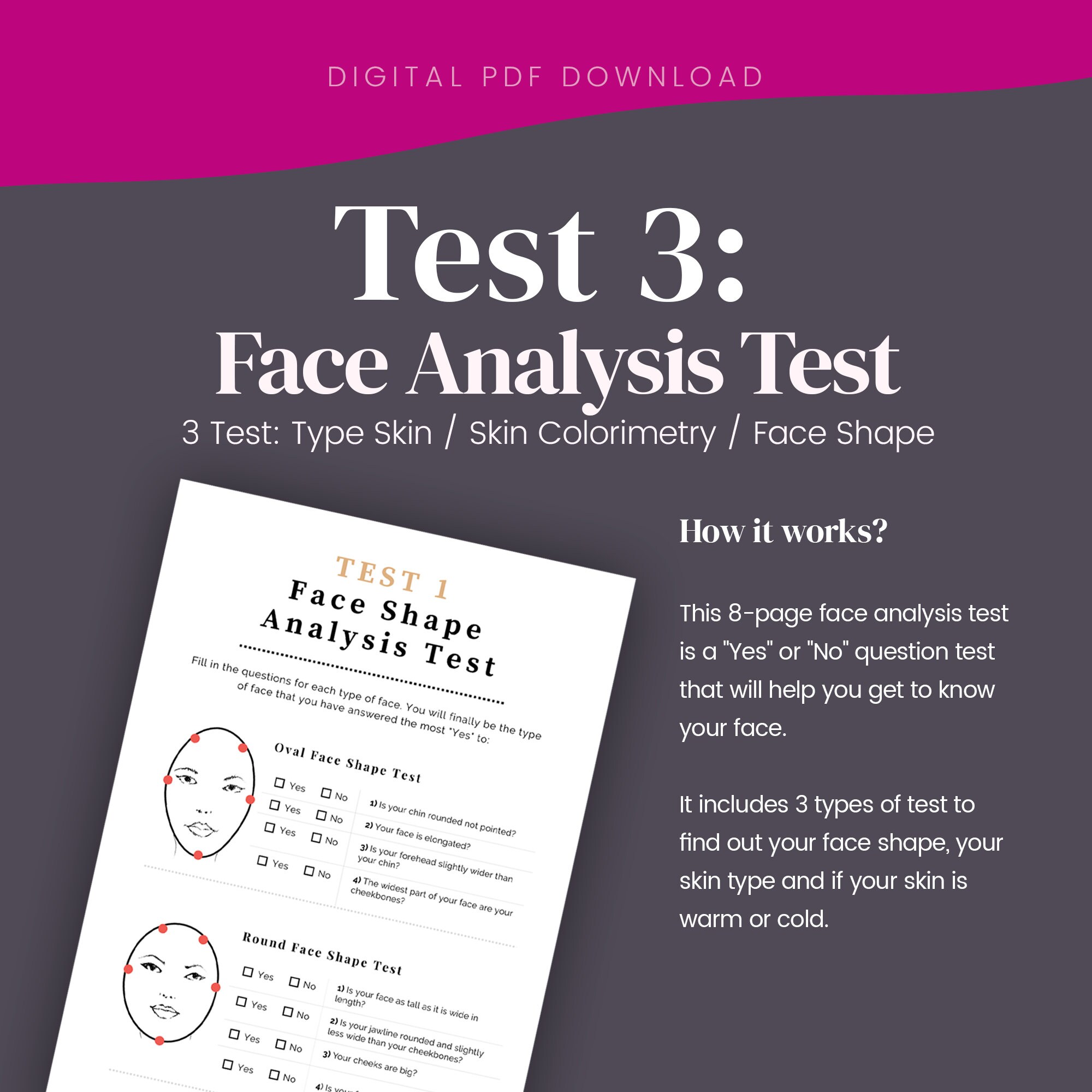 Virtual Stylist DIY Printable Pack Test seasonal Color Etsy Australia